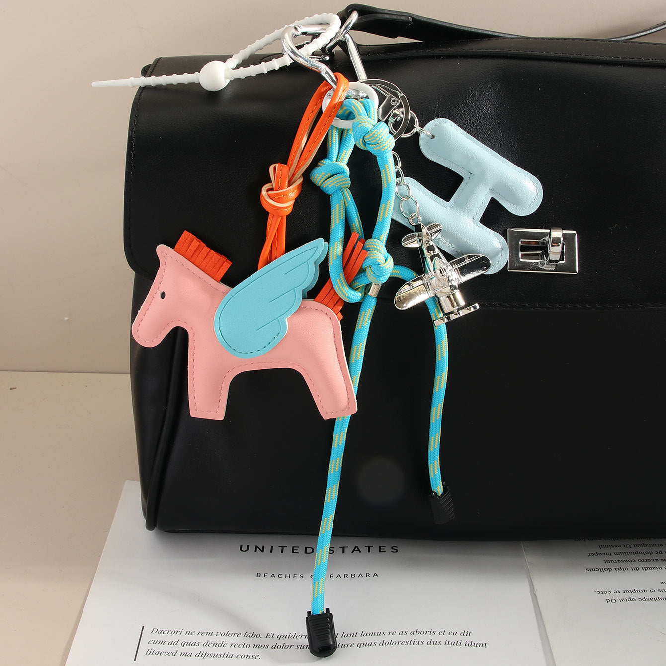 Leather Flying Horse Letter H