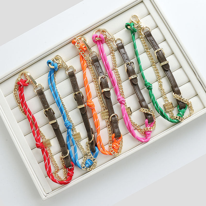 Long Chain Bag Charm & Multi-Layer Bracelet Keychain