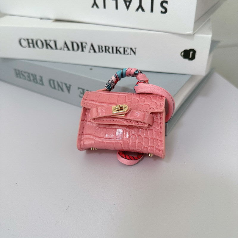 Mini Crocodile-Embossed Kelly Bag Charm