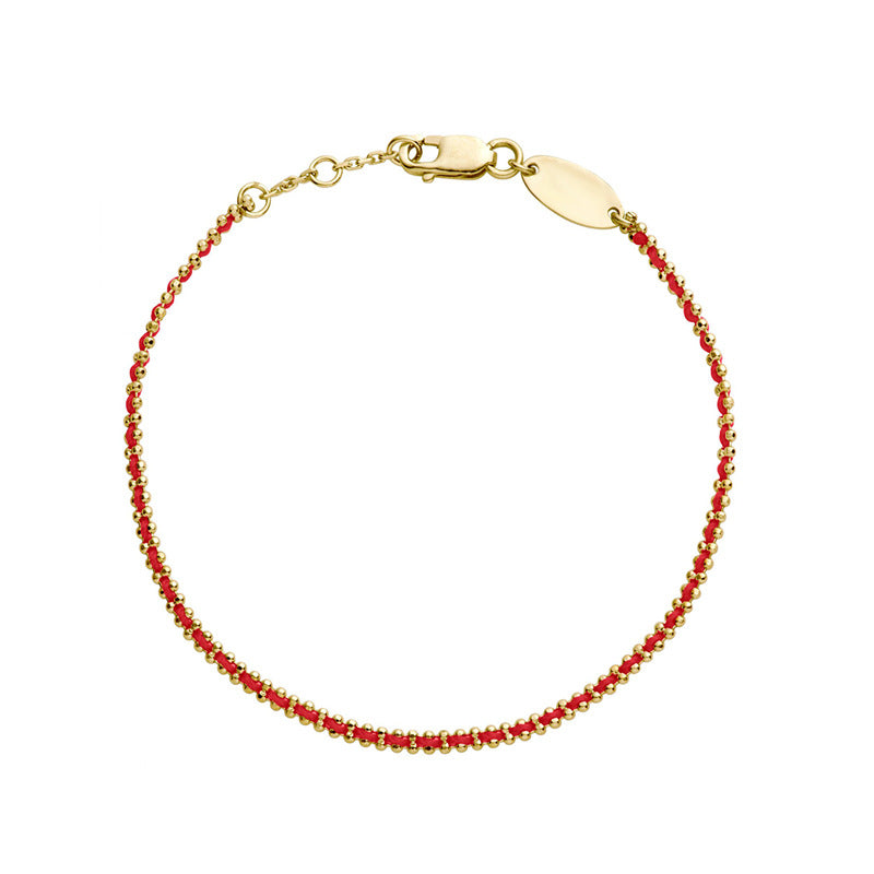 Red String Bracelet Multi Strand Braided Thin Red Line Bracelet Moon Peace