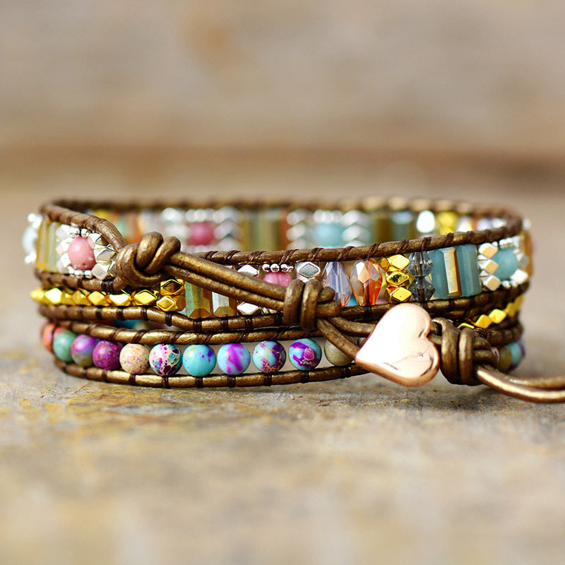 Imperial Stone Leather Wrap Bracelet: A Tale of Protection and Elegance