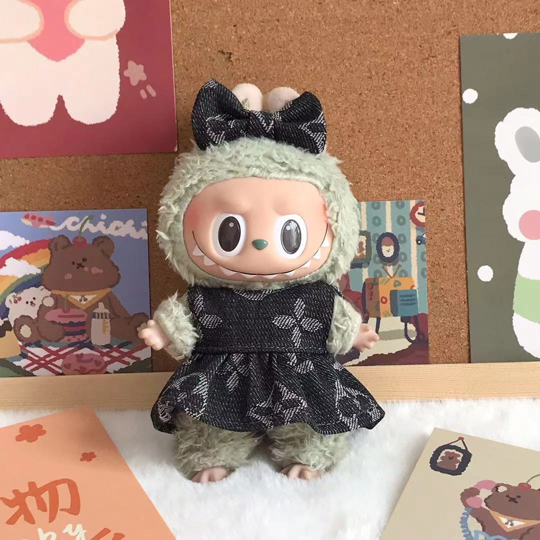 Labubu Vinyl Figure Outfits - Doll Dress & Bow Sets