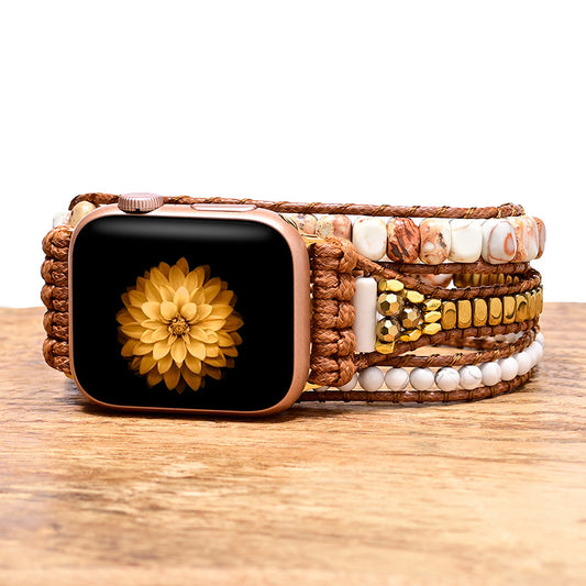 White turquoise Shoushan stone Protection Apple watch Strap