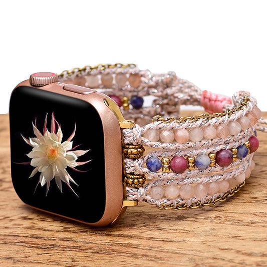 Pink Sunstone Apple Watch Strap - Positive and Vitality