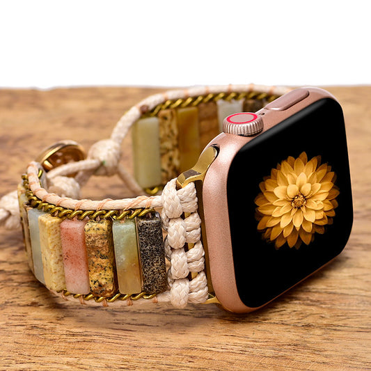Painted Stone and Amazonite Energy Apple Watch Band