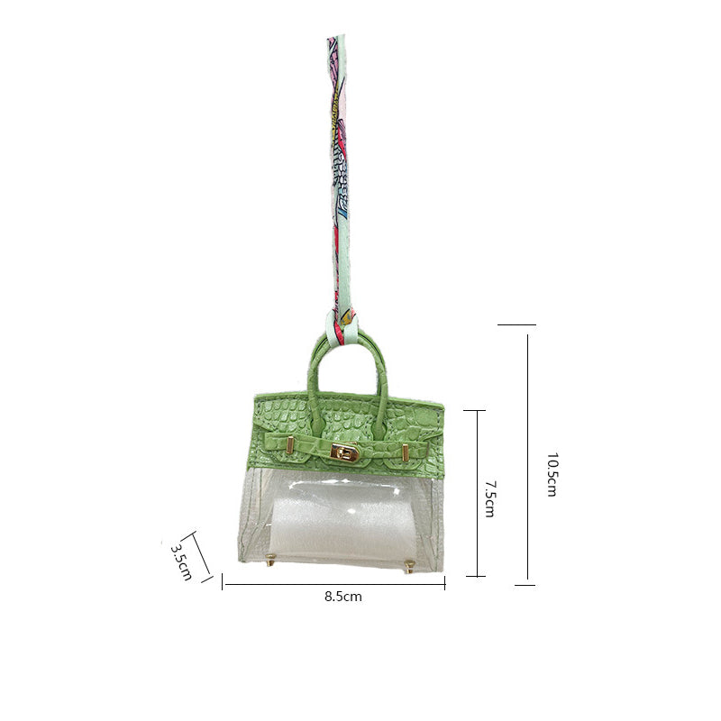 Crocodile-Texture Mini Semi-Transparent Bag Charm & Keychain