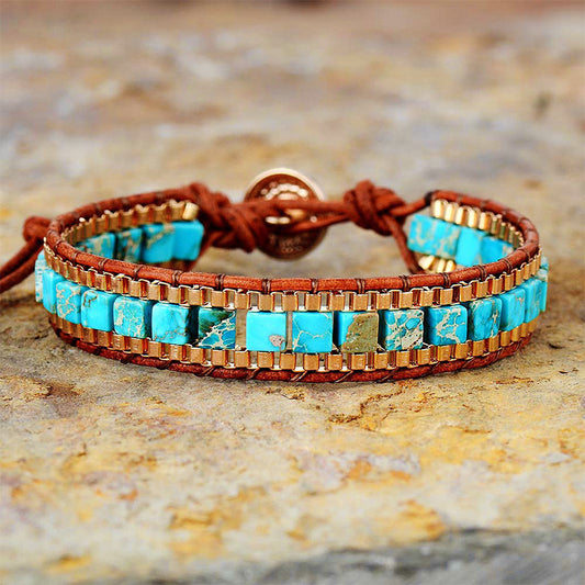Square Emperor Stone Bracelet - Confidence and Vitality
