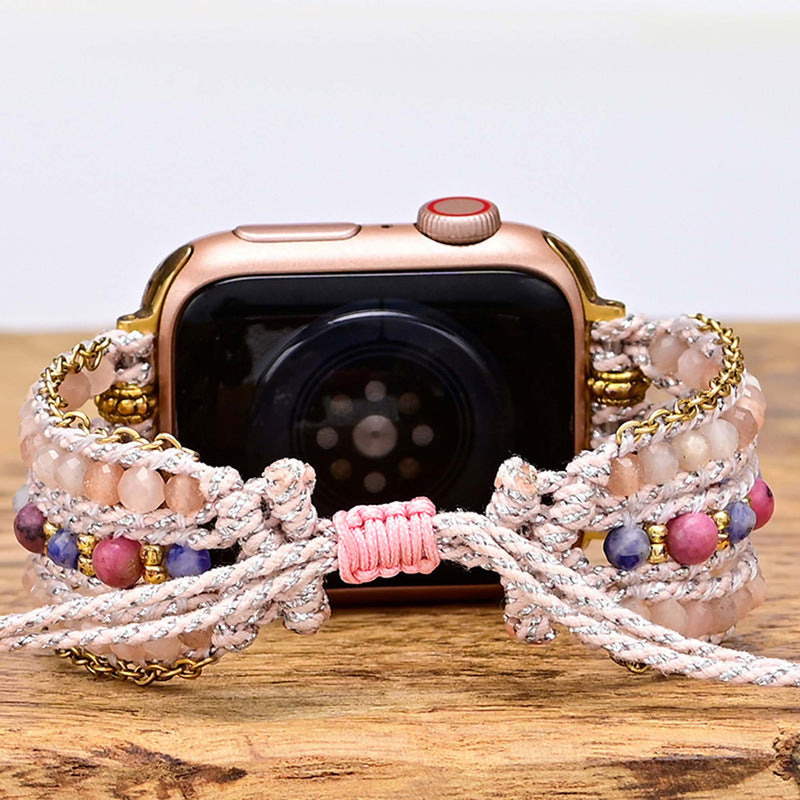 Pink Sunstone Apple Watch Strap - Positive and Vitality