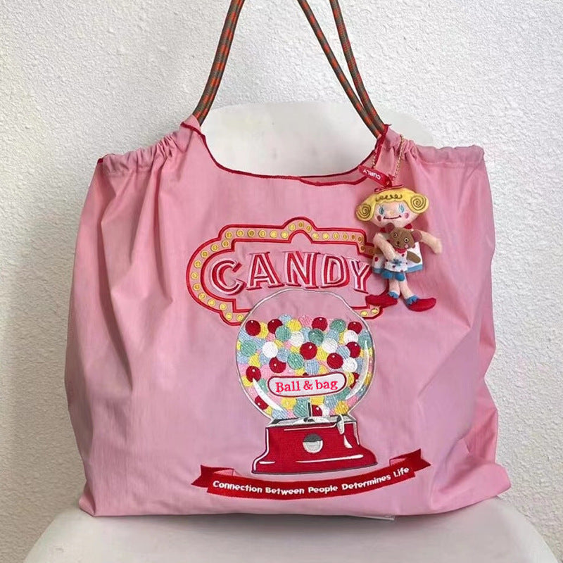 Candy Machine Embroidered Eco-Friendly Shopping Bag
