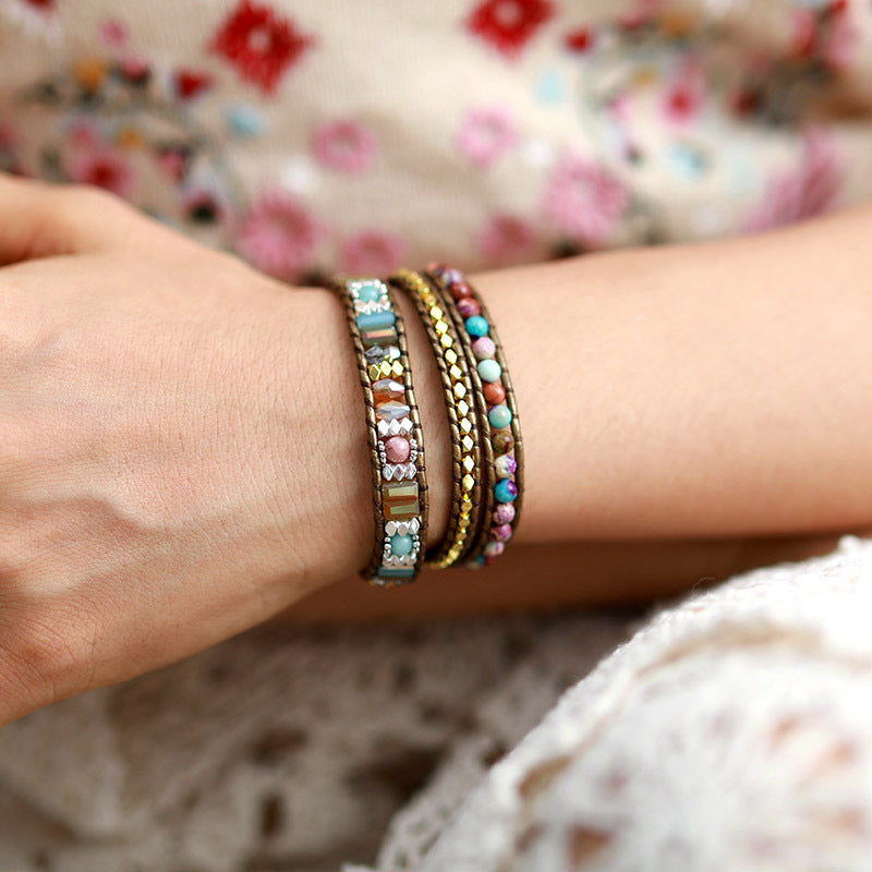 Imperial Stone Leather Wrap Bracelet: A Tale of Protection and Elegance