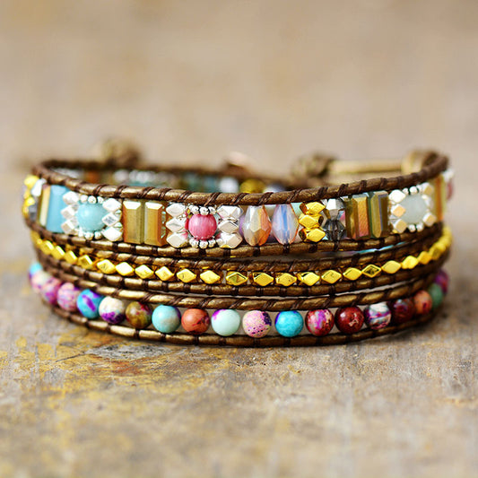 Imperial Stone Leather Wrap Bracelet: A Tale of Protection and Elegance