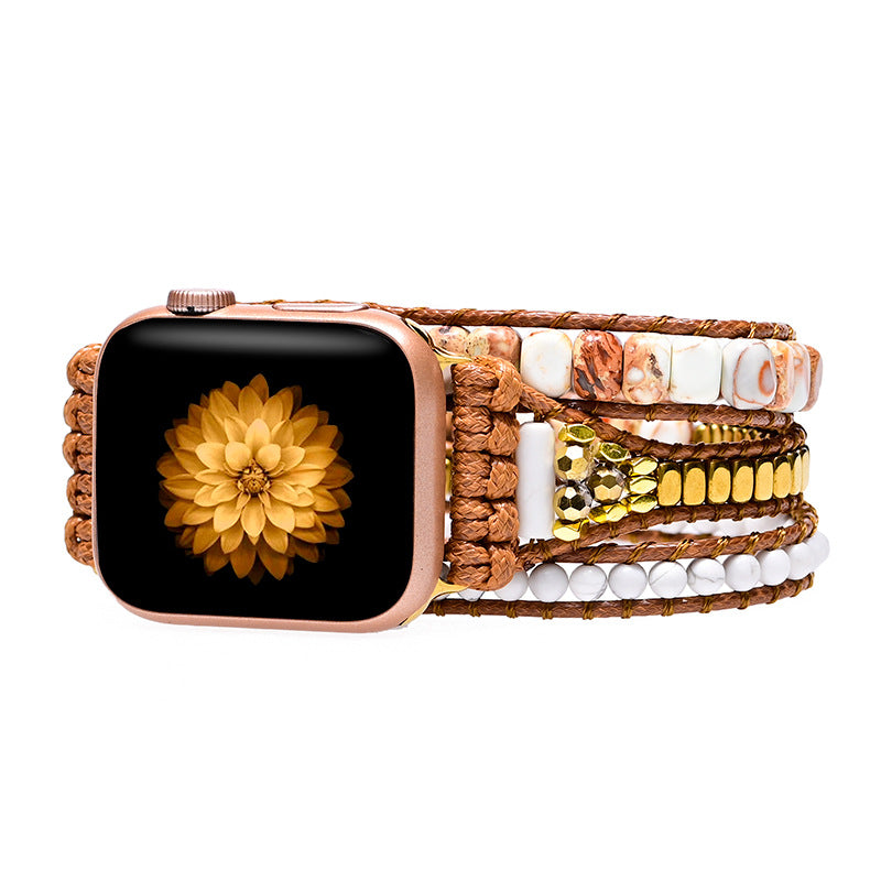 White turquoise Shoushan stone Protection Apple watch Strap