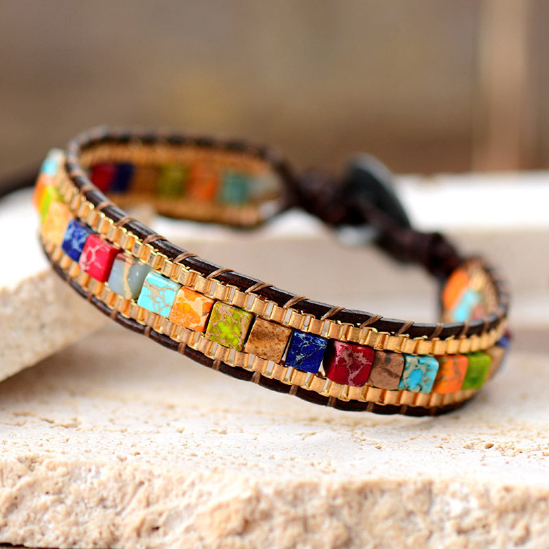 Square Emperor Stone Bracelet - Confidence and Vitality