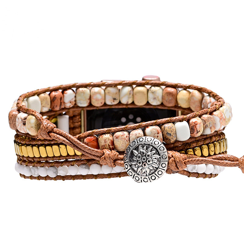 White turquoise Shoushan stone Protection Apple watch Strap