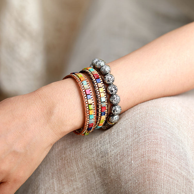 Square Emperor Stone Bracelet - Confidence and Vitality