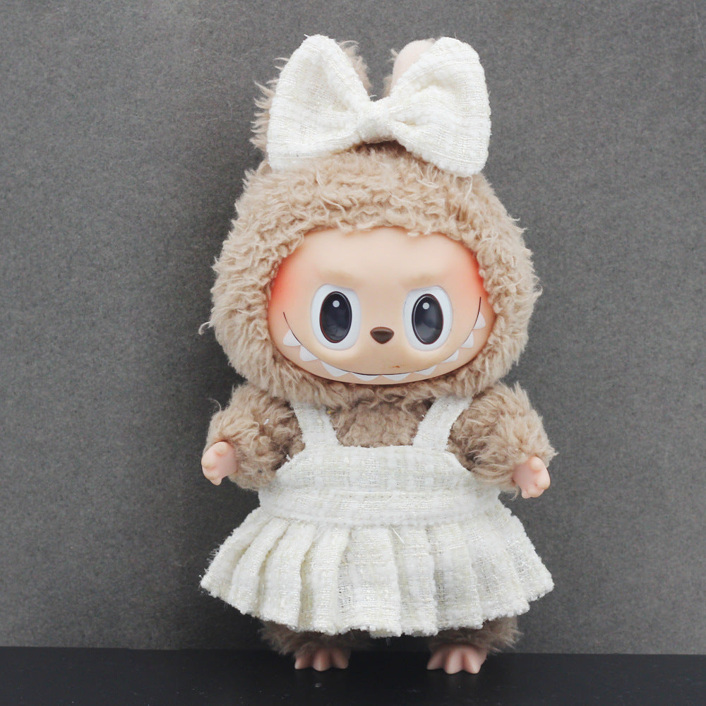 17cm Labubu Accessories Doll Clothes Outfits - Charming Little Black Dress & Overall Set