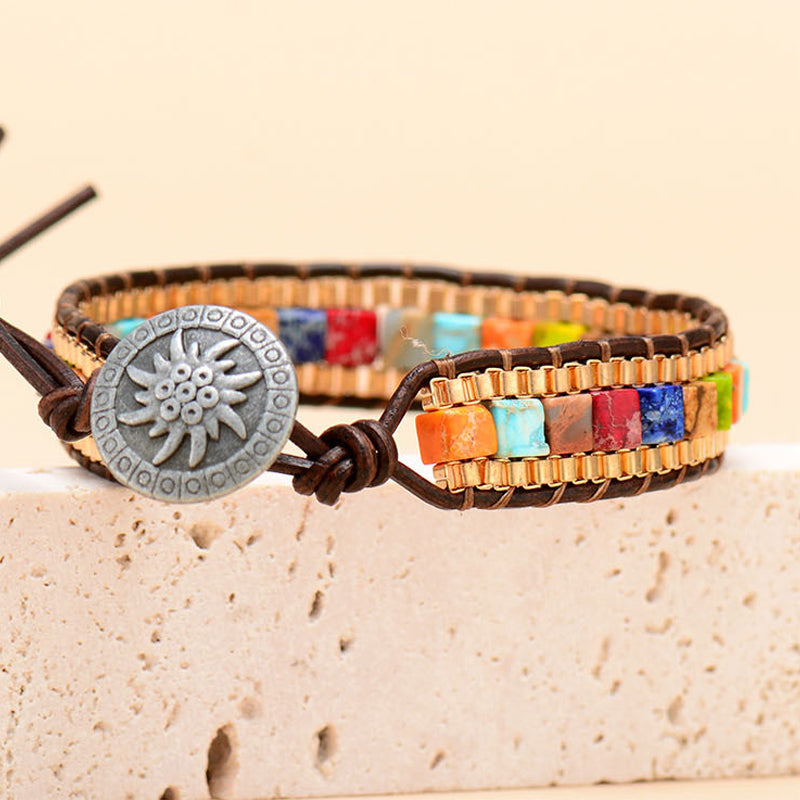 Square Emperor Stone Bracelet - Confidence and Vitality