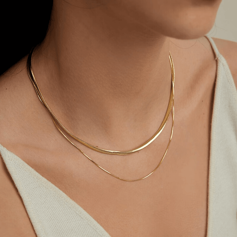 Double Layer Serpent Bone Necklace - Versatile Pairing