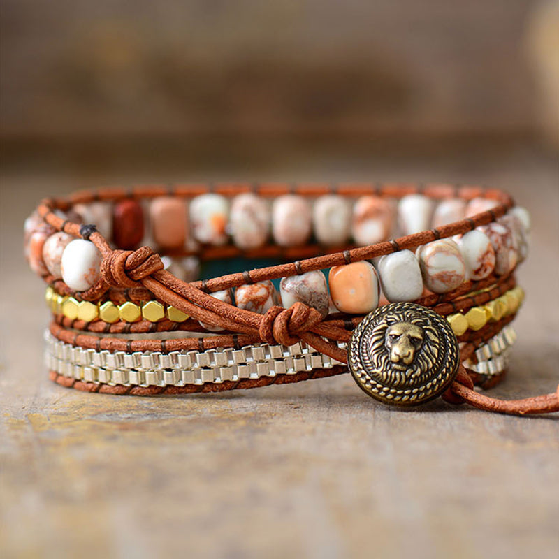 Imperial Stone Turquoise Woven Bracelet - Success and Prosperity