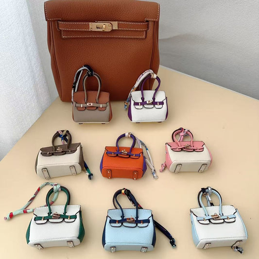 Contrasting Color Birkin Bag Charm & Keychain