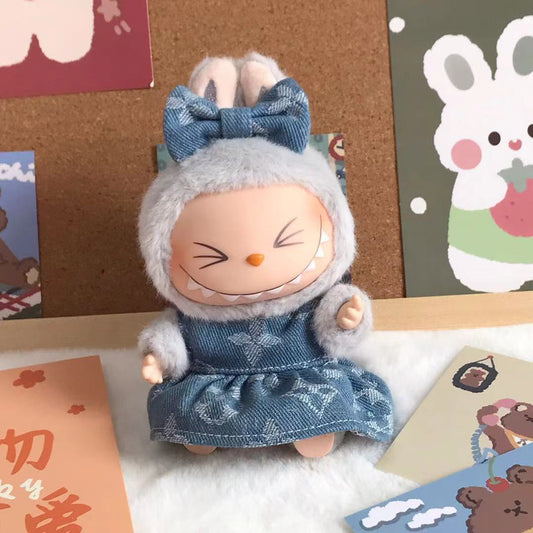 Labubu Vinyl Figure Outfits - Doll Dress & Bow Sets