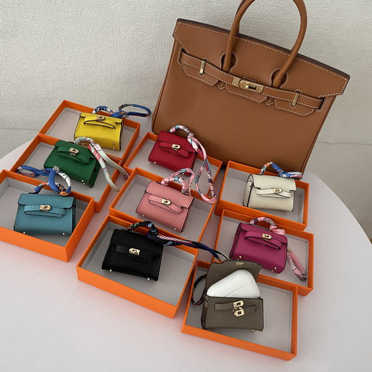 Mini Kelly Bag Charm : Cute Headphone & Car Key Pouch