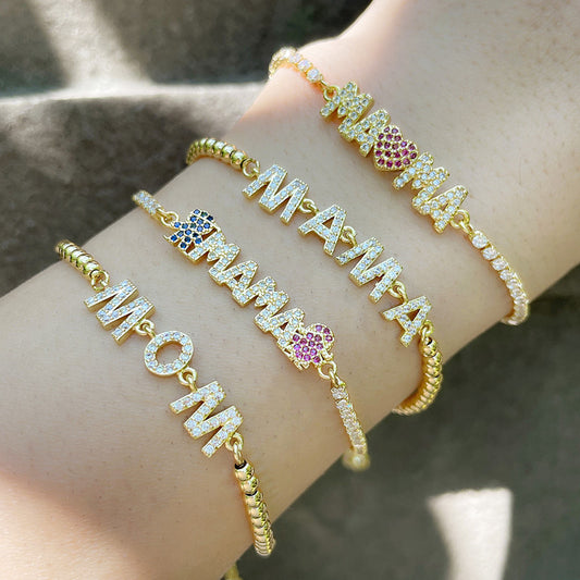 Mother's Day Bracelet Zircon Letters MAMA