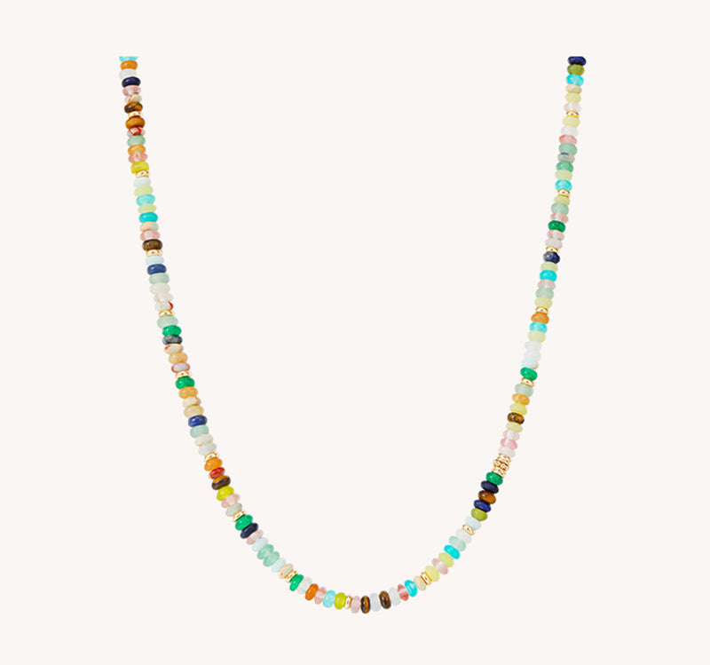 Rainbow Guardian Natural Gemstone Beaded Necklace