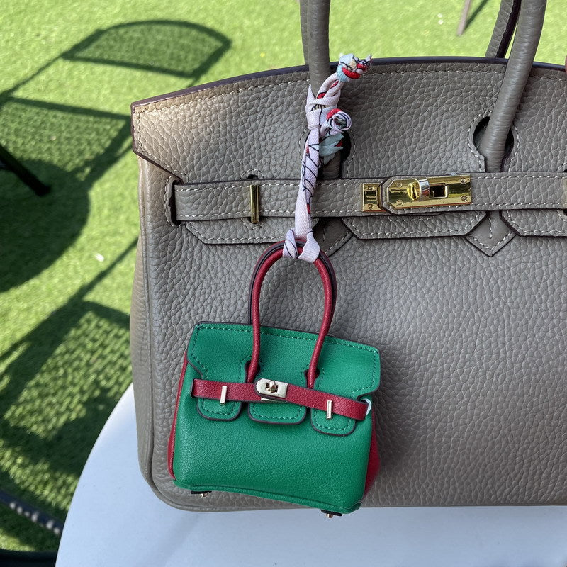 Contrasting Color Birkin Bag Charm & Keychain