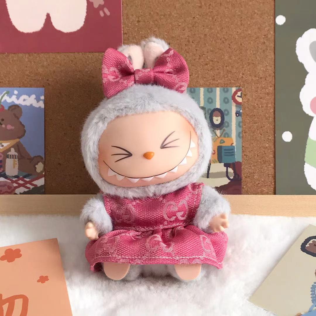 Labubu Vinyl Figure Outfits - Doll Dress & Bow Sets