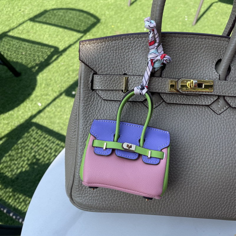 Contrasting Color Birkin Bag Charm & Keychain