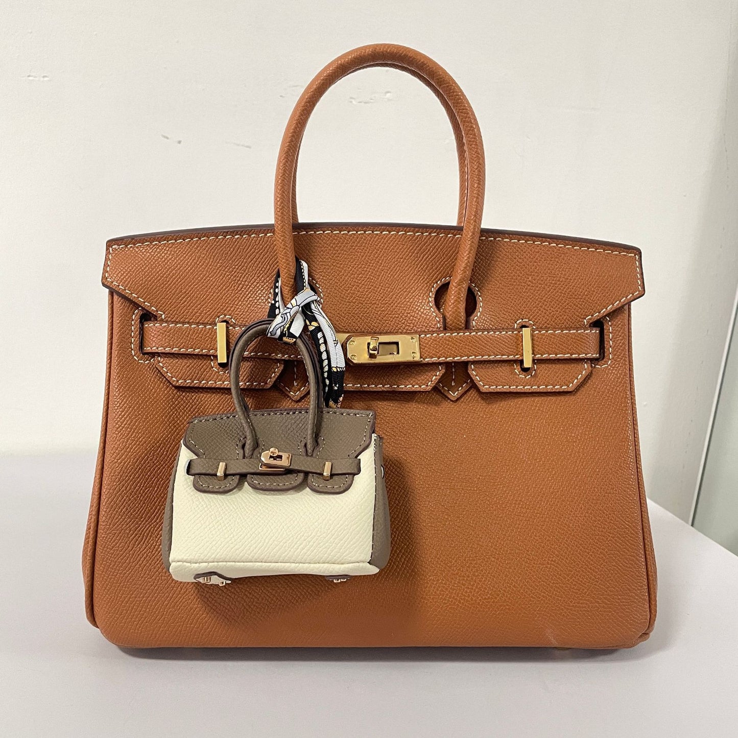 Contrasting Color Birkin Bag Charm & Keychain