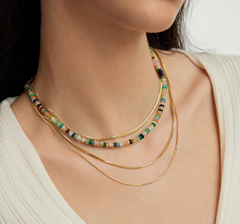 Rainbow Guardian Natural Gemstone Beaded Necklace
