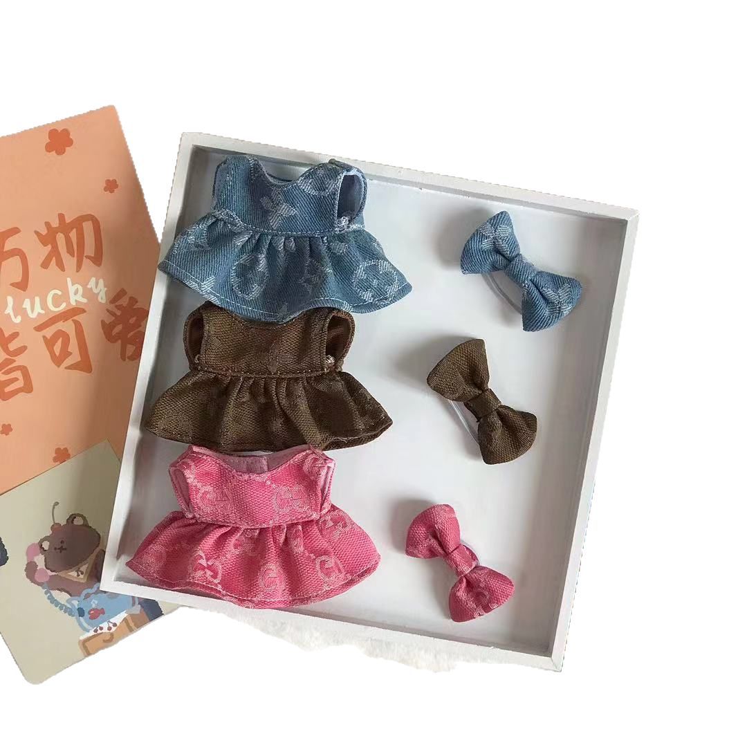 Labubu Vinyl Figure Outfits - Doll Dress & Bow Sets