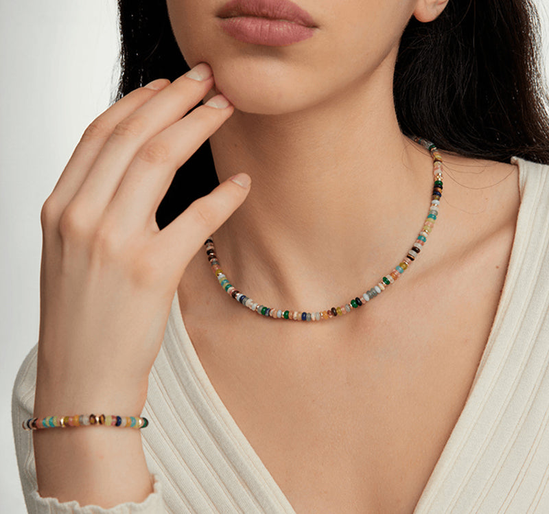 Rainbow Guardian Natural Gemstone Beaded Necklace