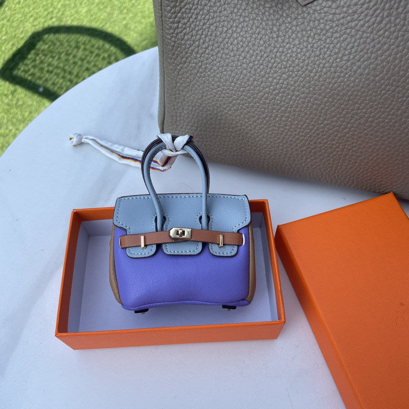 Contrasting Color Birkin Bag Charm & Keychain