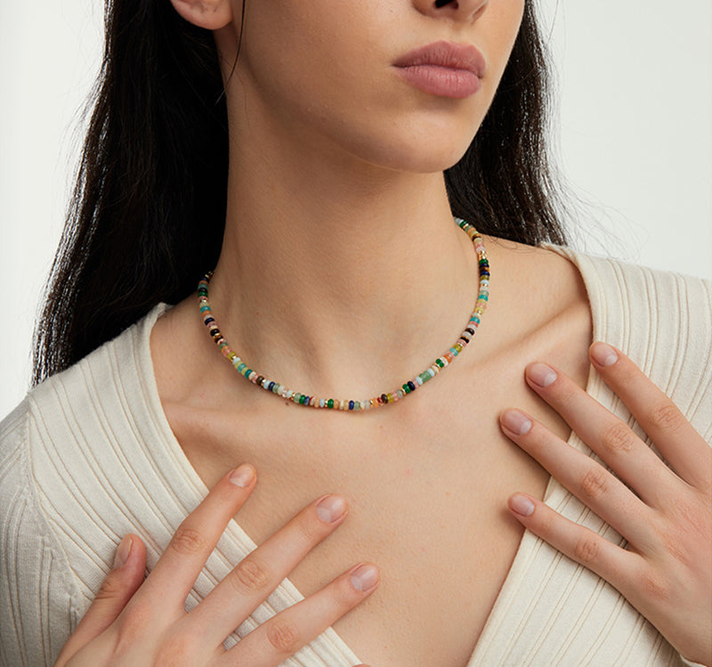 Rainbow Guardian Natural Gemstone Beaded Necklace