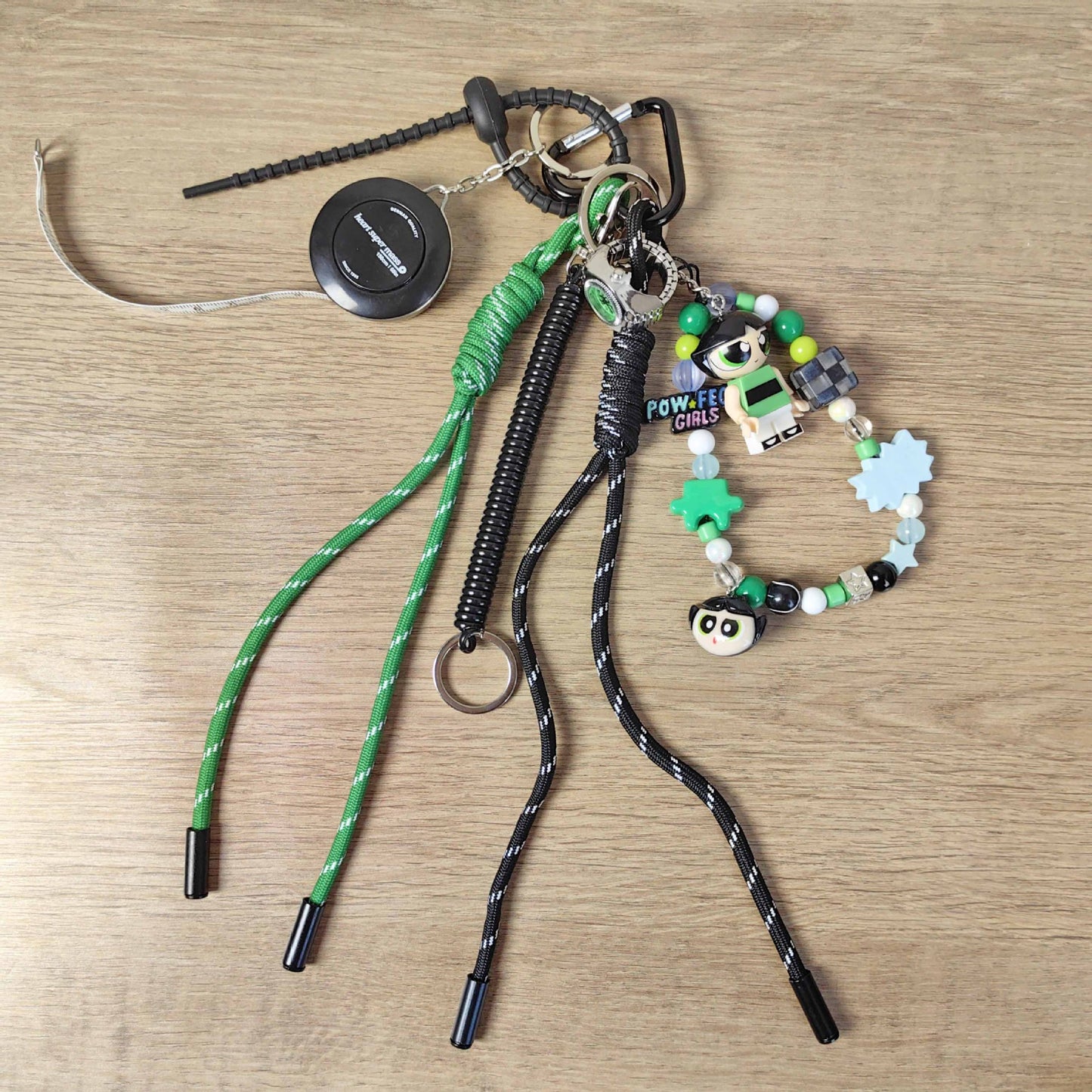 Powerpuff Girl Buttercup Keychain with Watch, Ruler & Chain