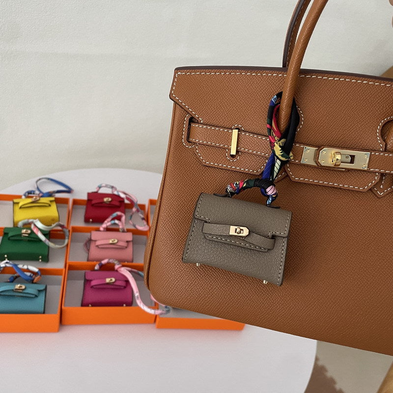Mini Kelly Bag Charm : Cute Headphone & Car Key Pouch