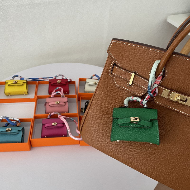 Mini Kelly Bag Charm : Cute Headphone & Car Key Pouch