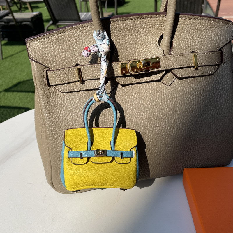 Contrasting Color Birkin Bag Charm & Keychain
