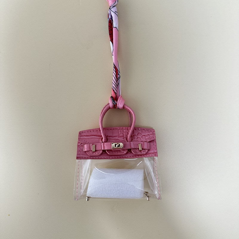 Crocodile-Texture Mini Semi-Transparent Bag Charm & Keychain
