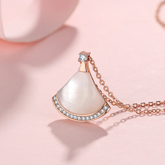 Skirt Hem Mother-of-Pearl Diamond Necklace: Sensuality & Elegance