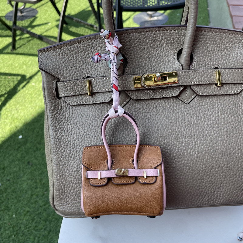 Contrasting Color Birkin Bag Charm & Keychain