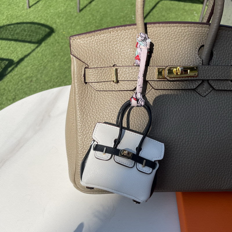 Contrasting Color Birkin Bag Charm & Keychain