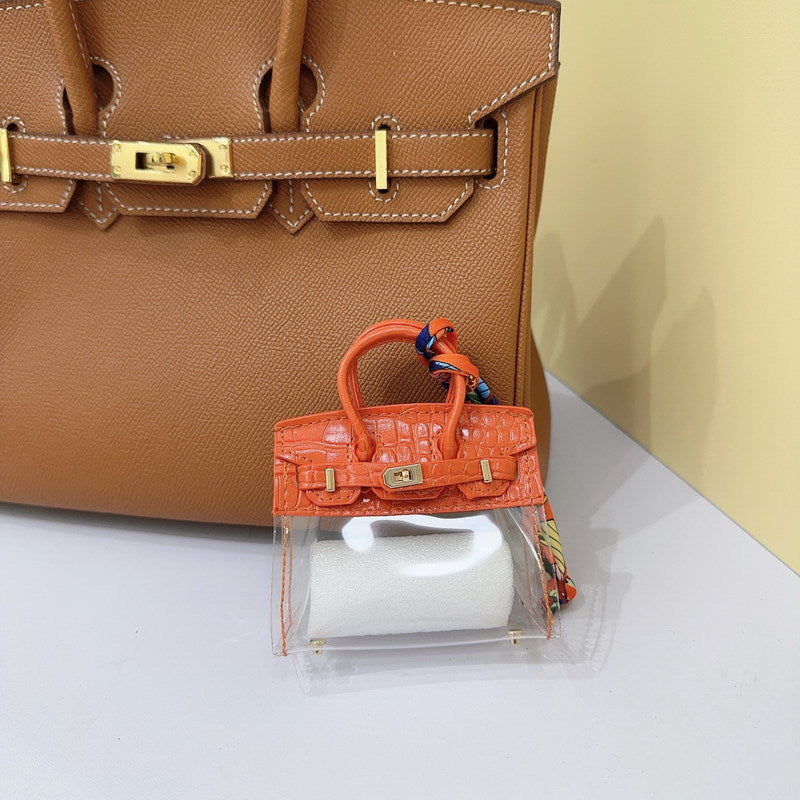 Crocodile-Texture Mini Semi-Transparent Bag Charm & Keychain