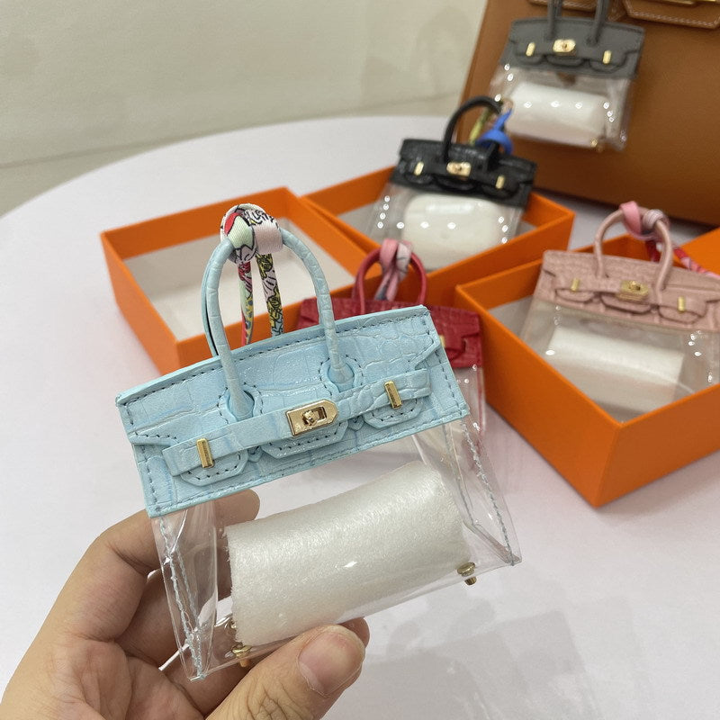 Crocodile-Texture Mini Semi-Transparent Bag Charm & Keychain