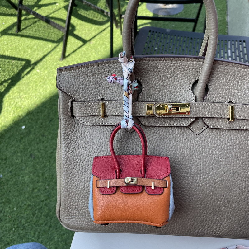 Contrasting Color Birkin Bag Charm & Keychain