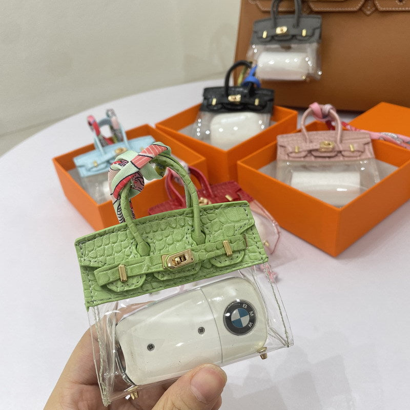 Crocodile-Texture Mini Semi-Transparent Bag Charm & Keychain