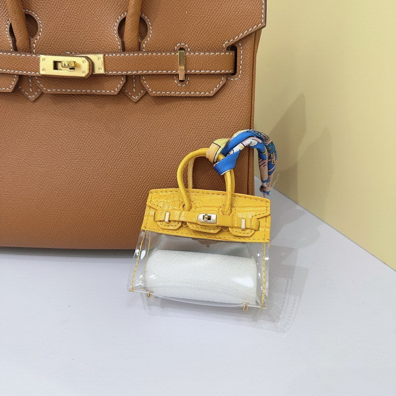 Crocodile-Texture Mini Semi-Transparent Bag Charm & Keychain